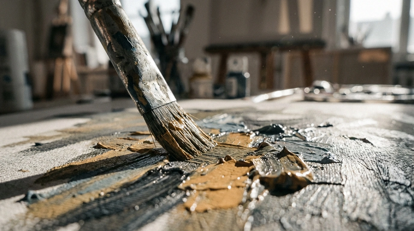 Процесс рисования в студии